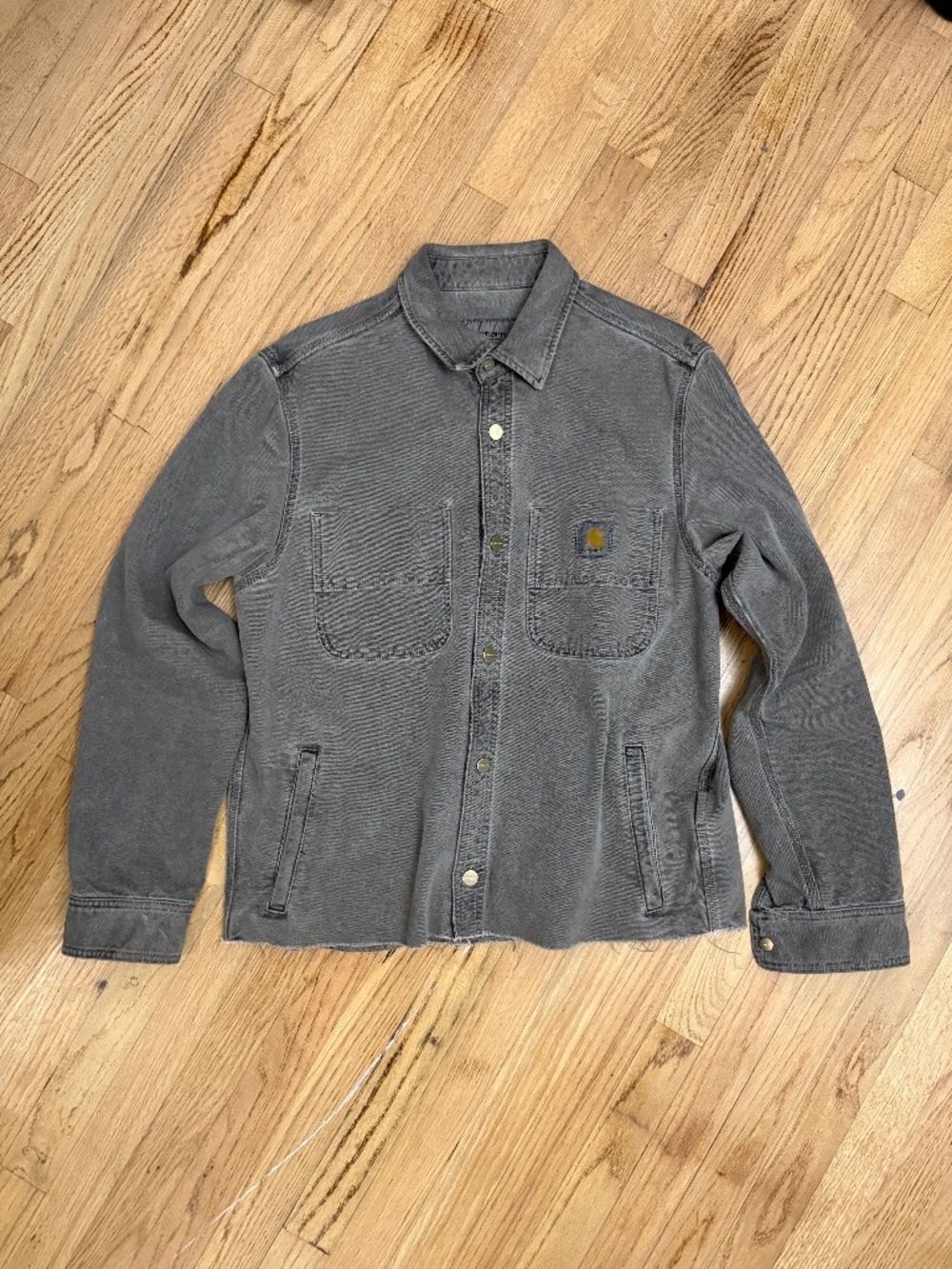 Carhartt WIP Glenn Shirt Jacket Washed Grey Custom Cropped M